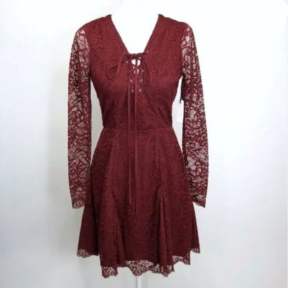 BNWT REVOLVE Lovers + Friends Red Lace Mini Dress, Size S